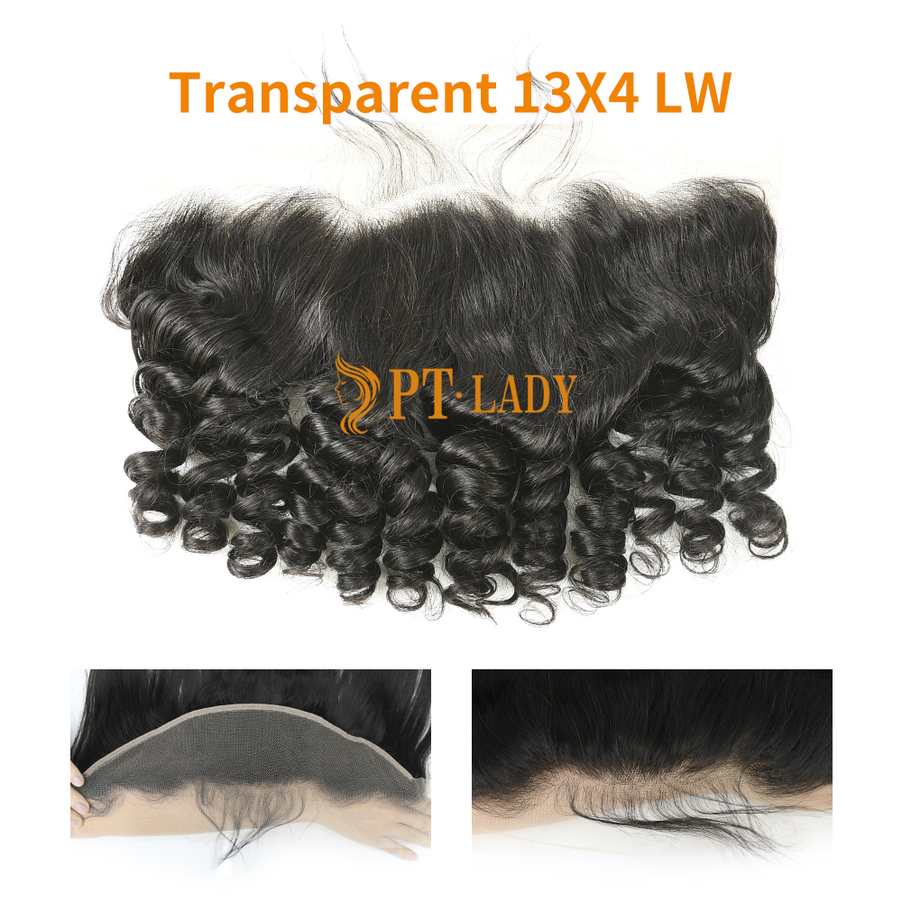 #1b Brazilian Virgin Human Hair Transparent 13x4 Lace Frontal Loose Wave