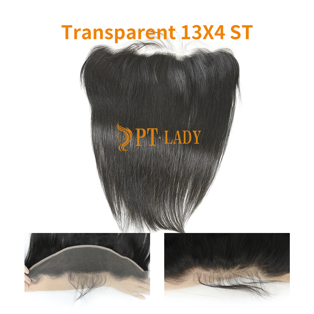 #1b Brazilian Virgin Human Hair Transparent 13X4 Lace Frontal Straight