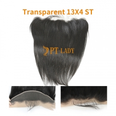 #1b Brazilian Virgin Human Hair Transparent 13X4 Lace Frontal Straight