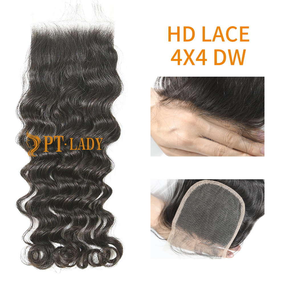 HD Lace Virgin Human Hair Deep Wave 4x4 Lace Closure