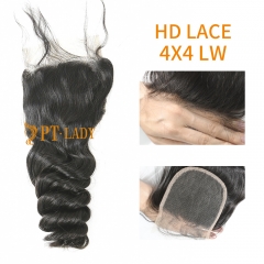 HD Lace Virgin Human Hair Loose Wave 4x4 Lace Closure