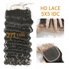 HD Lace Virgin Human Hair Indian Curly 5x5 Lace Closure