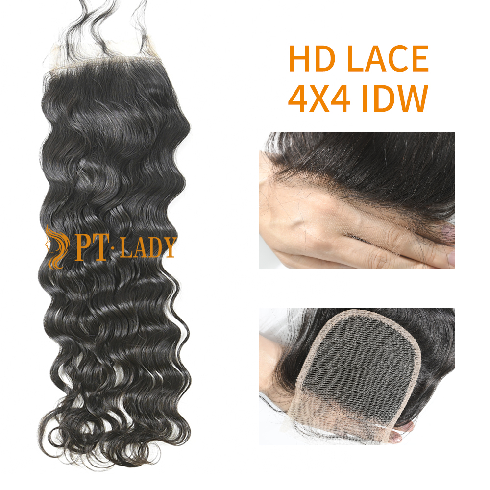 HD Lace Virgin Human Hair Indian wave 4x4 Lace Closure