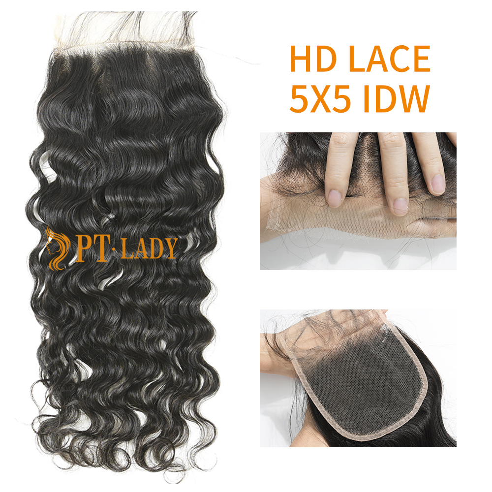 HD Lace Virgin Human Hair Indian wave 5x5 Lace Closure