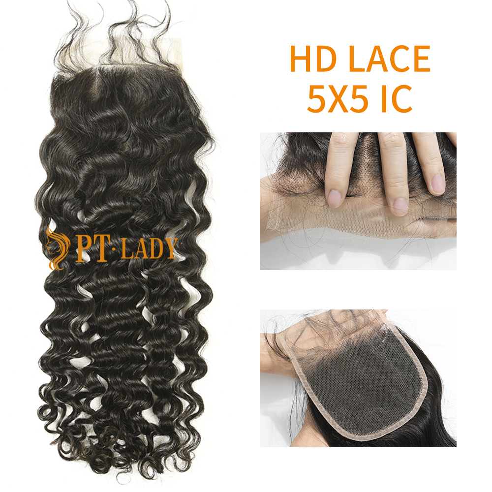 HD Lace Virgin Human Hair Italian Curly 5x5 Lace Closure