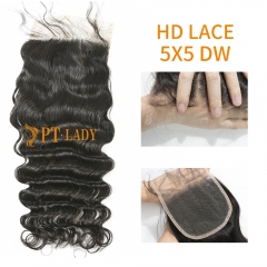 HD Lace Virgin Human Hair Deep Wavet 5x5 Lace Closure