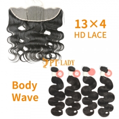 HD Lace Virgin Human Hair Bundle with 13×4 Frontal Body Wave