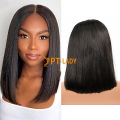 Straight Natural Color Transparent Lace 13X4 Bob Wig