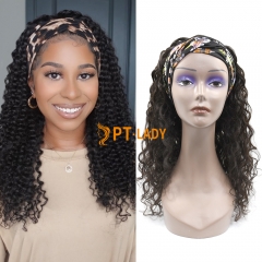 #1b Brazilian Raw Human Hair Head Band Wig Italian Curly