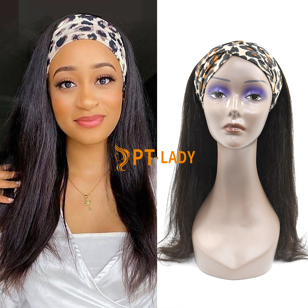 #1b Brazilian Raw Human Hair Head Band Wig Straight