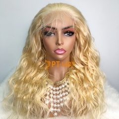 #613 Blonde European Virgin Human Hair Transparent 5×5 closure wig Body Wave