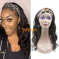 #1b Brazilian Raw Human Hair Head Band Wig Loose Wave