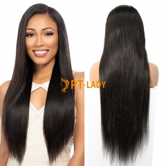 #1b Brazilian Raw Human Hair Transparent Full Lace Wig straight