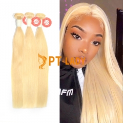 #613 Blonde European Virgin Human Hair Weft Straight