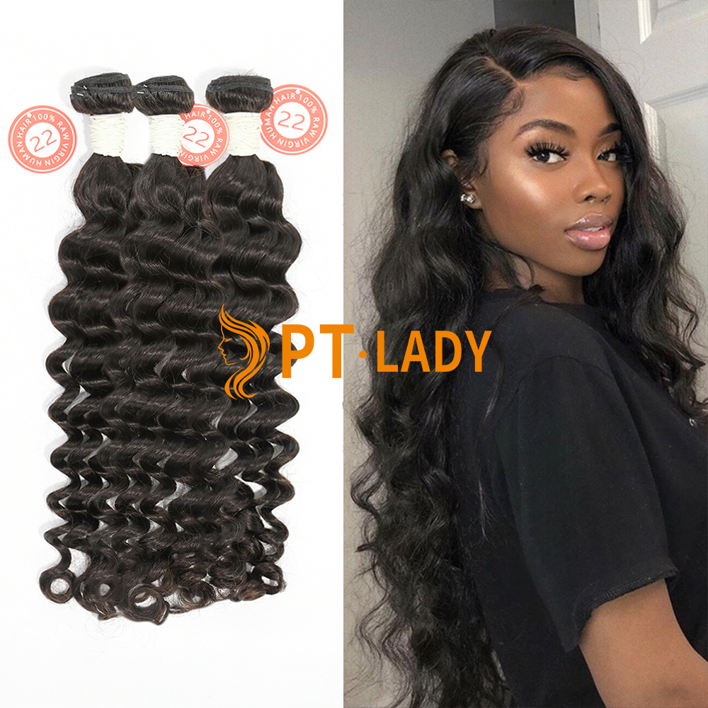 #1b Indian Virgin Human Hair Weft deep wave