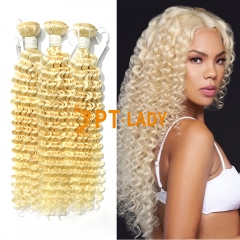 #613 Blonde European Virgin Human Hair Weft deep curly