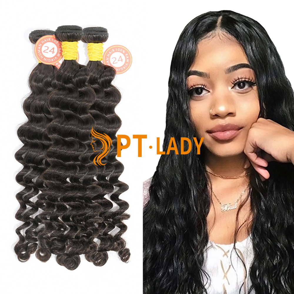 #1b Peruvian Raw Human Hair Weft deep wave