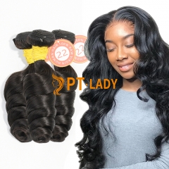 #1b Indian Raw Human Hair Weft loose wave