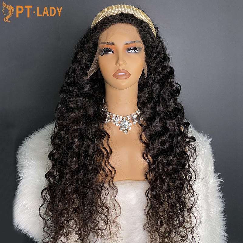 Natural #1b Brazilian Raw Human Hair 13x4 Swiss HD wig Deep Wave