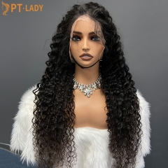 Natural #1b Brazilian Raw Human Hair 13x4 Swiss HD wig Deep Curly