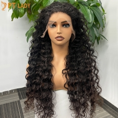 Natural #1b Brazilian Virgin Human Hair 13x4 Swiss HD wig Deep Wave