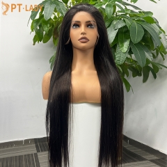 Natural #1b Brazilian Virgin Human Hair 13x4 Swiss HD wig straight