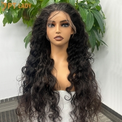 Natural #1b Brazilian Virgin Human Hair 13x4 Swiss HD wig Ocean Wave