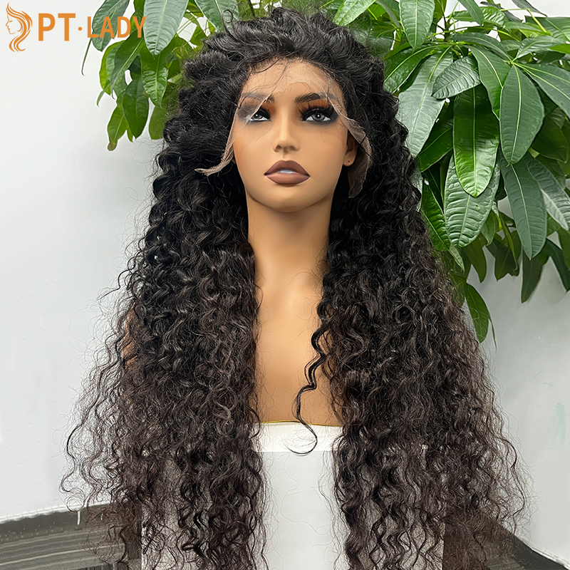 Natural #1b Brazilian Virgin Human Hair 13x4 Swiss HD wig Indian Curly