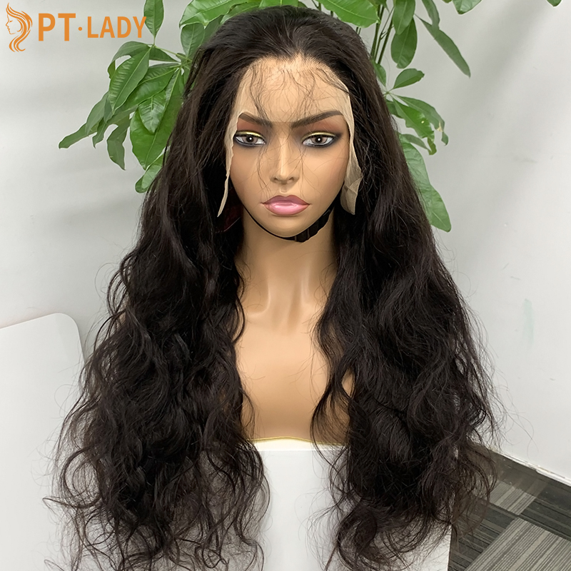 #1b Brazilian Raw Human Hair Transparent Lace 13x4 Frontal wig body wave