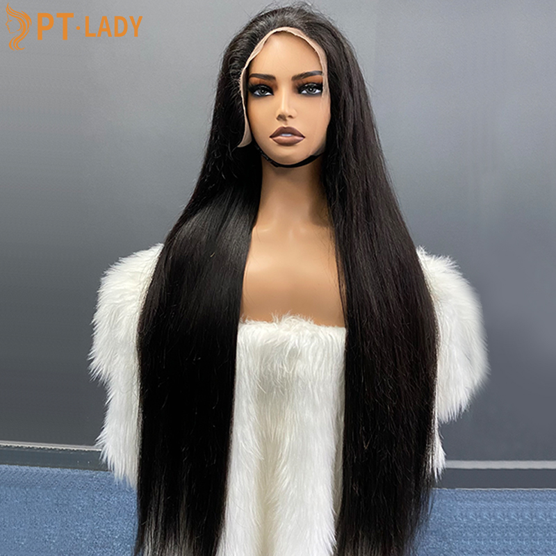 Natural #1b Brazilian Virgin Human Hair Transparent Lace 13x4 frontal wig straight