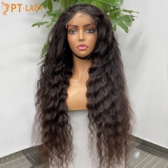 #1b Brazilian Virgin Human Hair Transparent 5x5 closure wig indian wavy