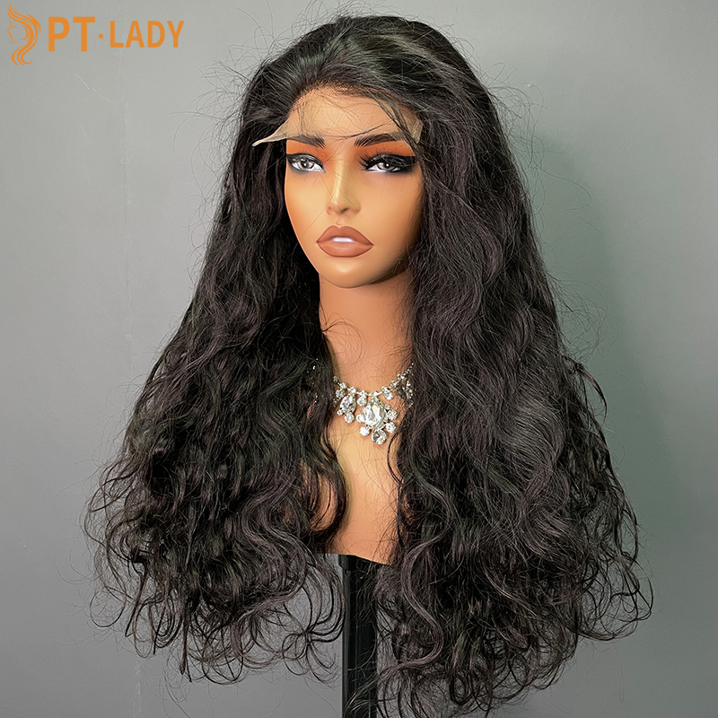 #1b Brazilian Raw Human Hair Transparent 5x5 closure wig body wave